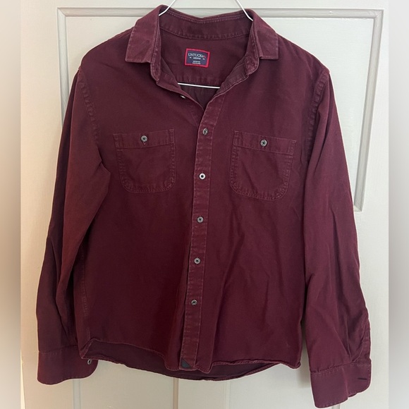 UNTUCKit Maroon 100% Cotton Mens Button Down Shirt In Medium. Casual Preppy - Picture 2 of 6
